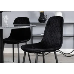 Estelle Rundt Spisebordssæt - Sort