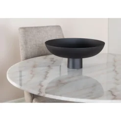 Estelle Rundt Spisebordssæt - Sort, Grå, Natur og Hvid