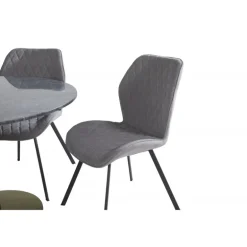 Estelle Rundt Spisebordssæt - Sort, Messing Grå