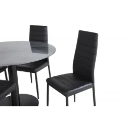 Estelle Rundt Spisebordssæt - Sort