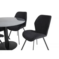 Estelle Rundt Spisebordssæt - Sort