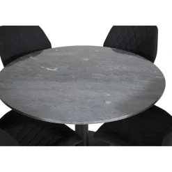 Estelle Rundt Spisebordssæt - Sort