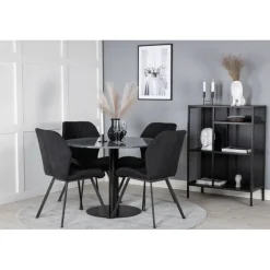 Estelle Rundt Spisebordssæt - Sort