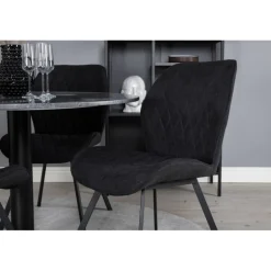 Estelle Rundt Spisebordssæt - Sort