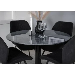 Estelle Rundt Spisebordssæt - Sort