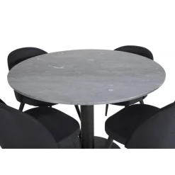 Estelle Rundt Spisebordssæt - Sort