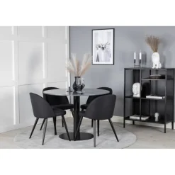 Estelle Rundt Spisebordssæt - Sort