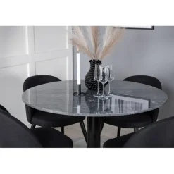 Estelle Rundt Spisebordssæt - Sort