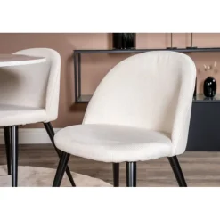 Estelle Rundt Spisebordssæt - Beige, Sort og Hvid