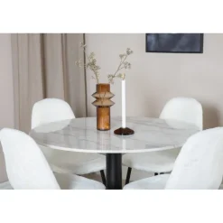 Estelle Rundt Spisebordssæt - Sort og Hvid