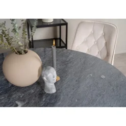 Estelle Rundt Spisebordssæt - Beige, Sort og Messing