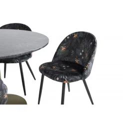 Estelle Rundt Spisebordssæt - Sort og Messing