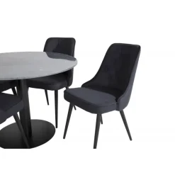 Estelle Rundt Spisebordssæt - Sort