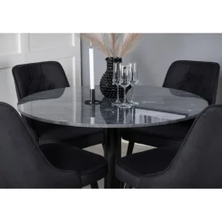 Estelle Rundt Spisebordssæt - Sort