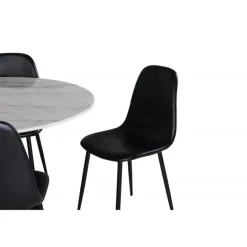 Estelle Rundt Spisebordssæt - Sort og Hvid