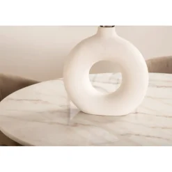 Estelle Rundt Spisebordssæt - Beige, Sort og Hvid