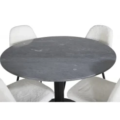 Estelle Rundt Spisebordssæt - Sort og Hvid