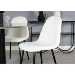 Estelle Rundt Spisebordssæt - Sort og Hvid