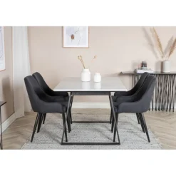 Estelle Spisebordssæt - Sort og Hvid