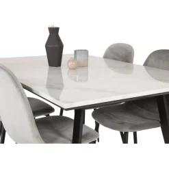 Estelle Spisebordssæt - Sort, Lysegrå og Hvid