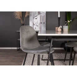 Estelle Spisebordssæt - Sort, Lysegrå og Hvid