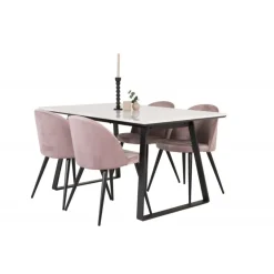 Estelle Spisebordssæt - Sort, Pink og Hvid