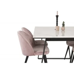 Estelle Spisebordssæt - Sort, Pink og Hvid