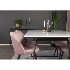 Estelle Spisebordssæt - Sort, Pink og Hvid