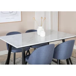 Estelle Spisebordssæt - Sort, Blå og Hvid