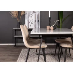 Estelle t Spisebordssæt - Beige, Sort og Hvid