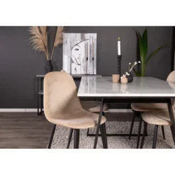 Estelle t Spisebordssæt - Beige, Sort og Hvid