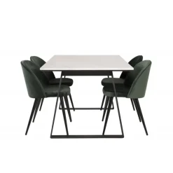 Estelle t Spisebordssæt - Sort, Grøn og Hvid