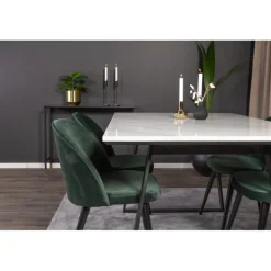 Estelle t Spisebordssæt - Sort, Grøn og Hvid