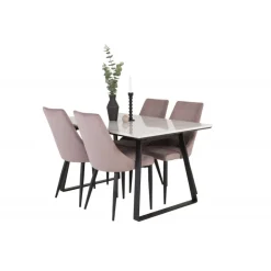 Estelle t Spisebordssæt - Sort, Pink og Hvid