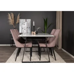 Estelle t Spisebordssæt - Sort, Pink og Hvid