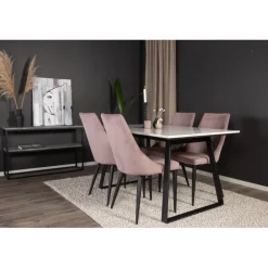 Estelle t Spisebordssæt - Sort, Pink og Hvid