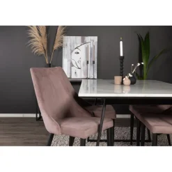 Estelle t Spisebordssæt - Sort, Pink og Hvid