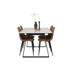 Estelle t Spisebordssæt - Sort, Brun og Hvid