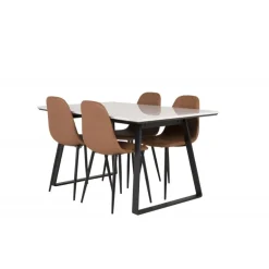 Estelle t Spisebordssæt - Sort, Brun og Hvid