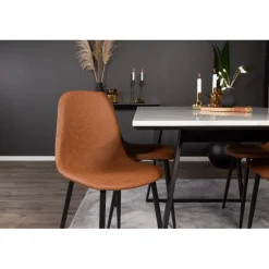 Estelle t Spisebordssæt - Sort, Brun og Hvid