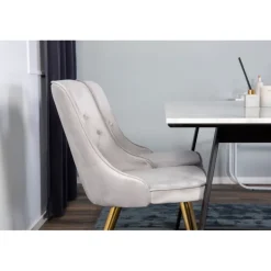 Estelle t Spisebordssæt - Sort, Messing, Lysegrå og Hvid