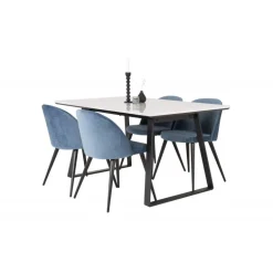 Estelle t Spisebordssæt - Sort, Blå og Hvid