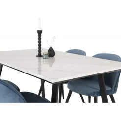 Estelle t Spisebordssæt - Sort, Blå og Hvid