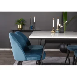 Estelle t Spisebordssæt - Sort, Blå og Hvid