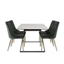 Estelle t Spisebordssæt - Sort, Messing og Grøn og Hvid