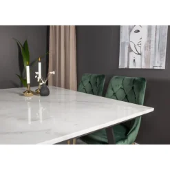 Estelle t Spisebordssæt - Sort, Messing og Grøn og Hvid