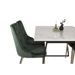 Estelle t Spisebordssæt - Sort, Messing og Grøn og Hvid