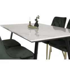 Estelle t Spisebordssæt - Sort, Messing og Grøn og Hvid