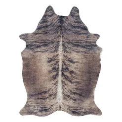 Etosha Vaskbart tæppe Imiteret koskind - Brun