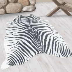 Etosha Vaskbart tæppe Imiteret Tiger Pels - Sort